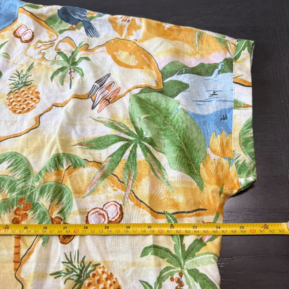 Rachel Zoe Linen Blend Palm Print Oversized Blouse Size S - Picture 5 of 8